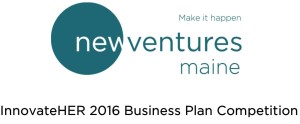 New Ventures Maine logo with InnovateHer 2016 Business Plan Competition written underneath it.