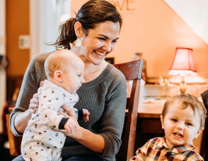 photo of Theresa Berry with baby and young child