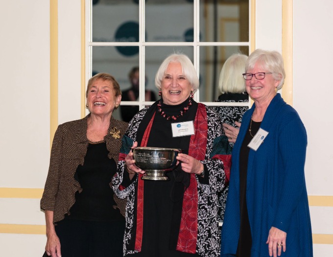 Photo of Gilda Nardone (center) with Merle Nelson (L) and Barbara Trafton (R)