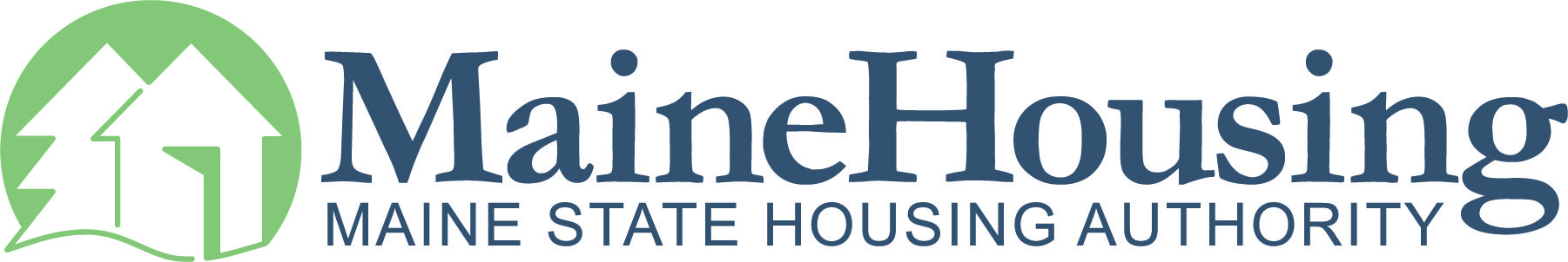 Logo Horizontal Green & Blue Maine State Housing Authority logo