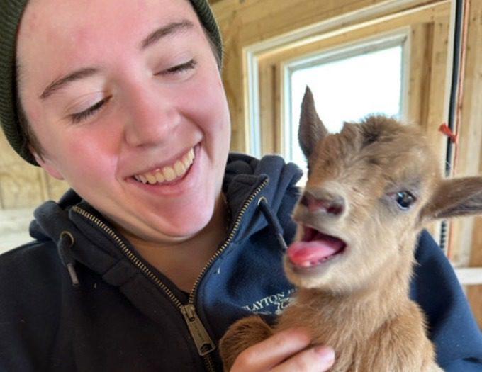 Founder Anna Zlotkowski with one of her baby goats